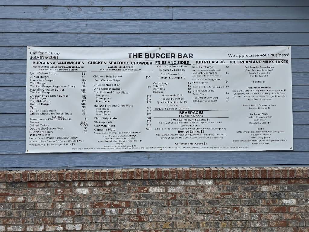 The Burger Bar Menu 3